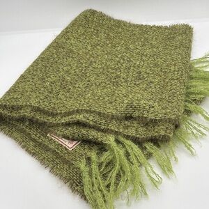 Vintage Mohair Green Textured Women's Scarf Made in Scotland by Andrew Stewart